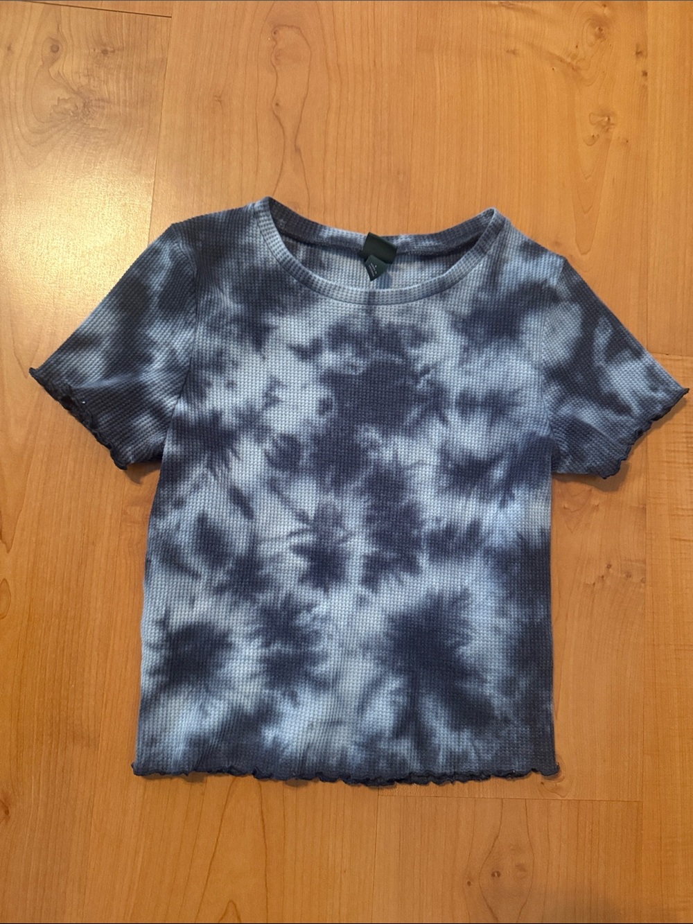 wild fable Blue Tie-Dye Ribbed Short Sleeve Top - Kids